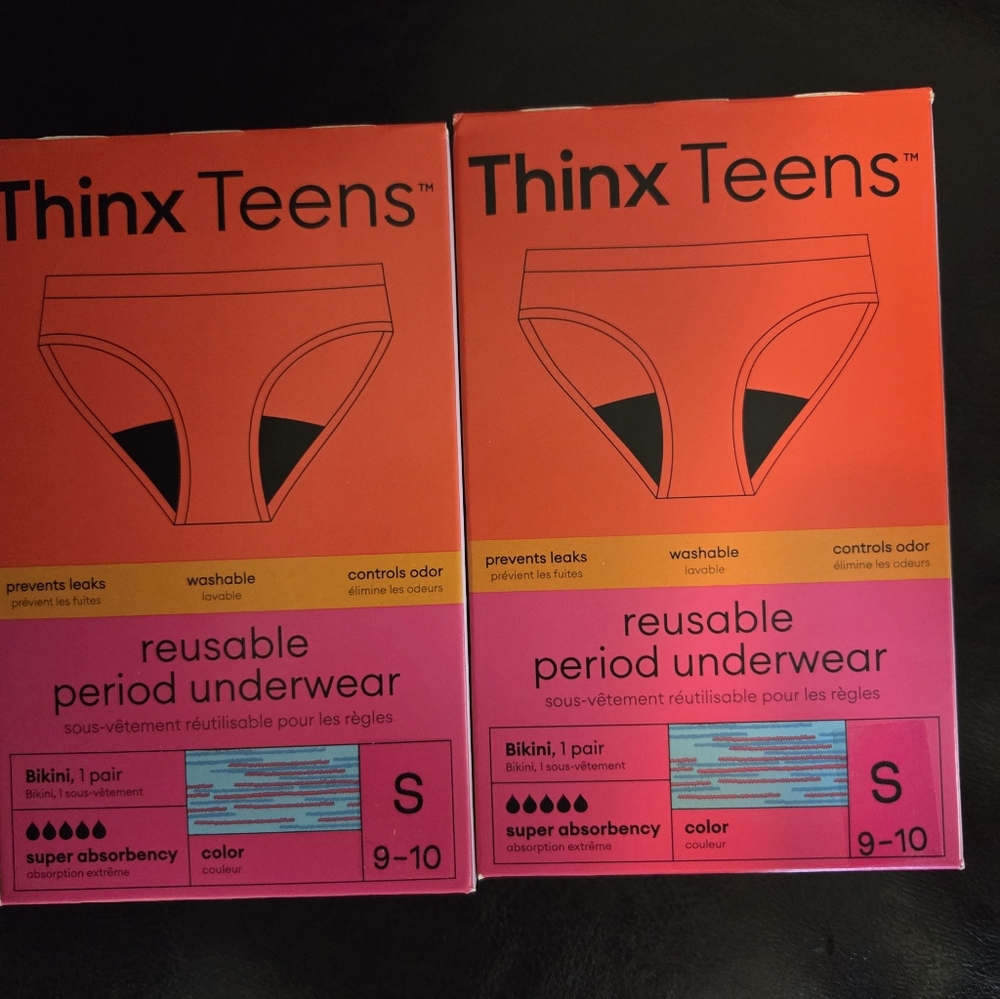 NEW! Bundle Of 2.  Thinx for all period Teens Bikini Size S 9 To 10